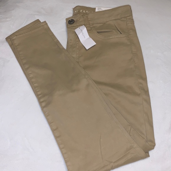 AMERICAN EAGLE hi-rise khaki jeggings - Picture 1 of 4